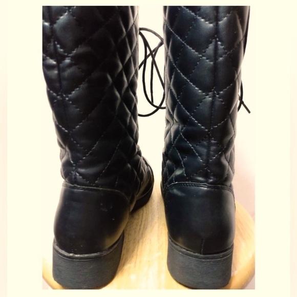 RARE Jack Skellington Black Quilted Lace Up Combat Boots by Disney & HT Sz 8 - Picture 4 of 9